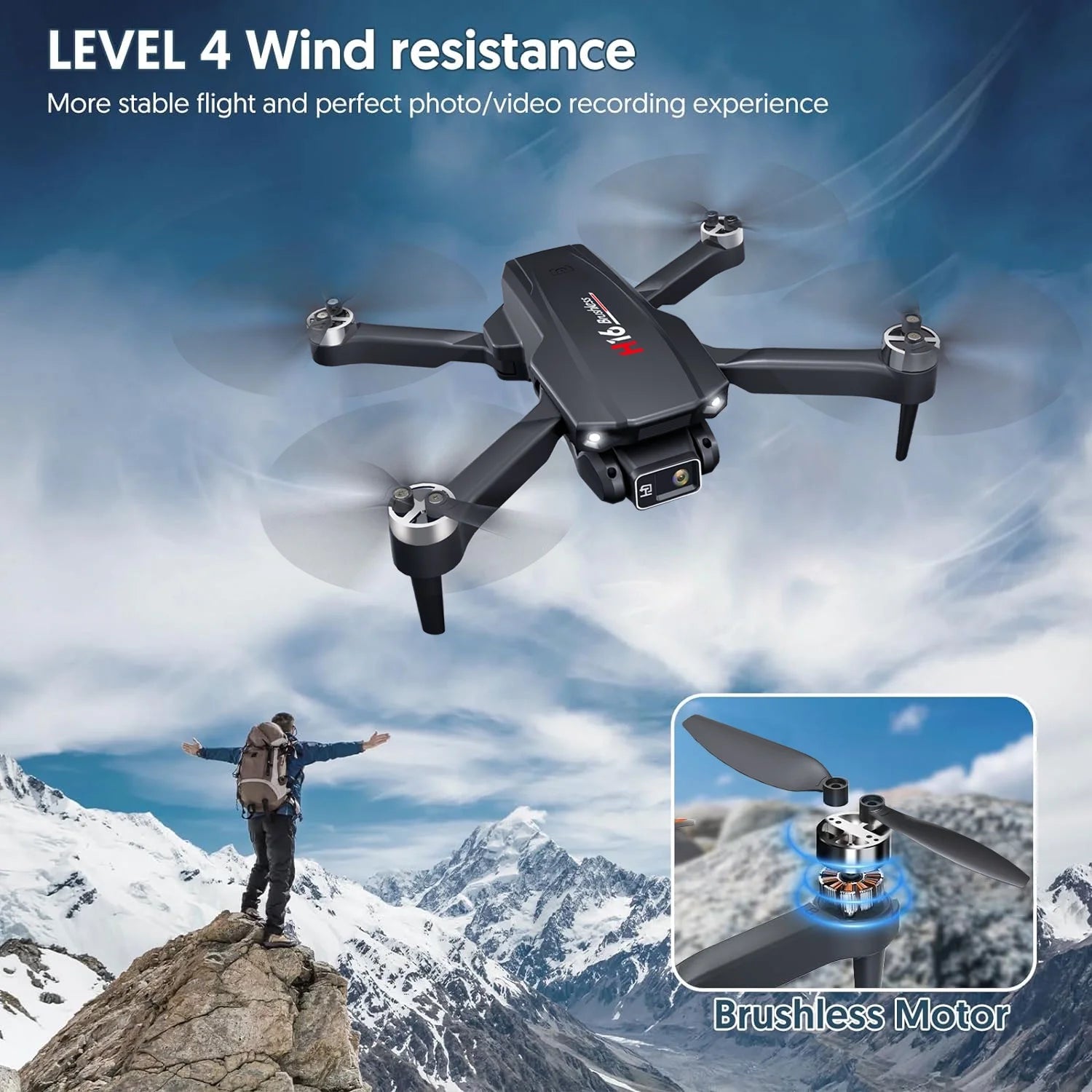 H16 Drone with 4k Camera, Foldable Drone for Beginners, Optical Flow Positioning