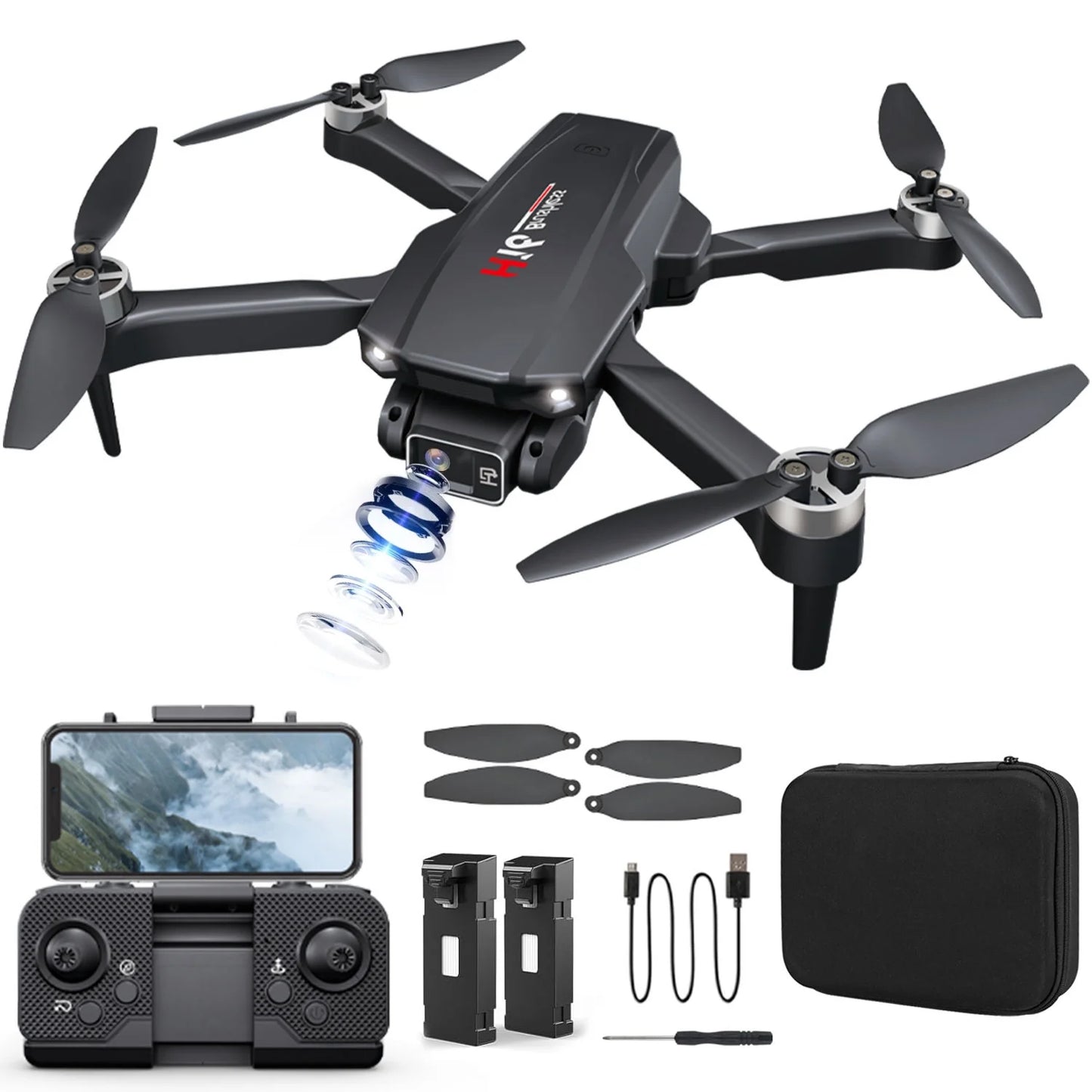 H16 Drone with 4k Camera, Foldable Drone for Beginners, Optical Flow Positioning