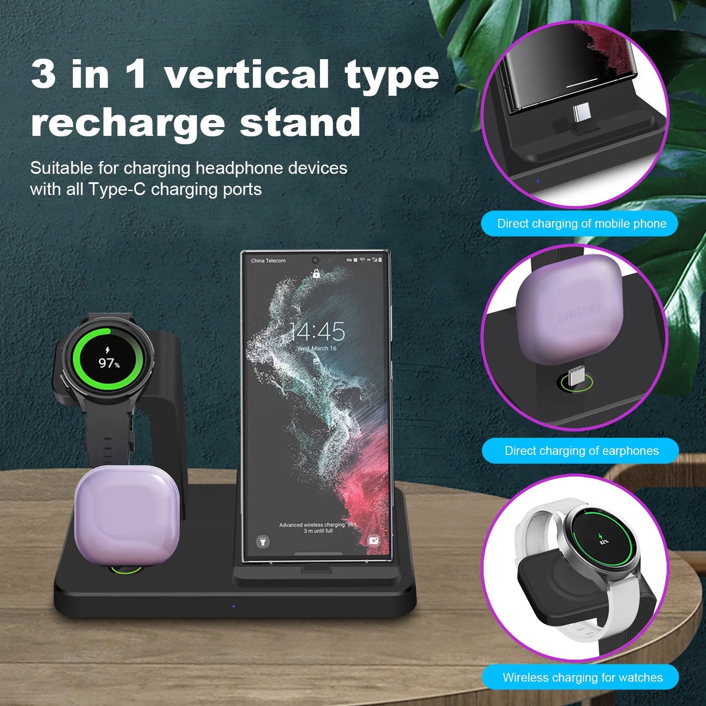 3 in 1 Samsung Device Charging Station