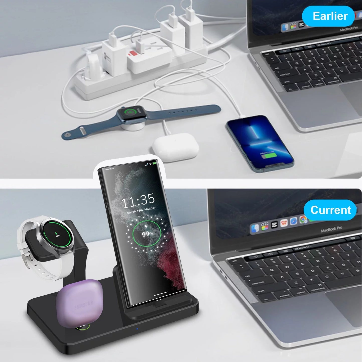 3 in 1 Samsung Device Charging Station