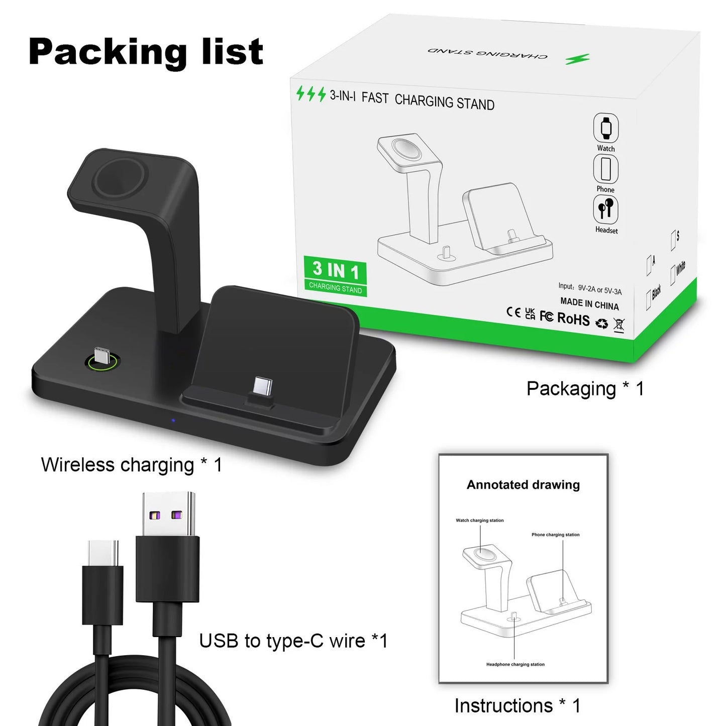 3 in 1 Samsung Device Charging Station