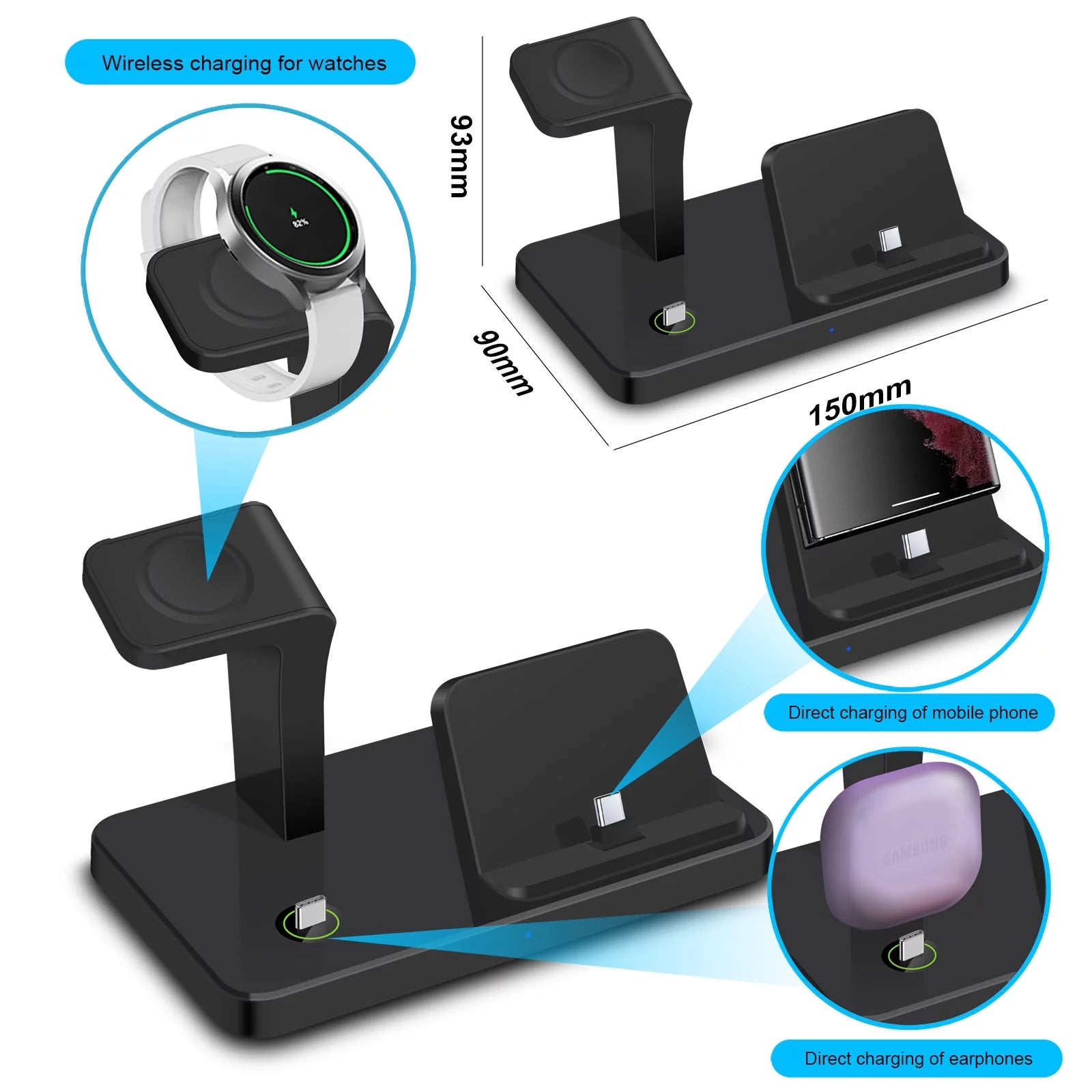 3 in 1 Samsung Device Charging Station